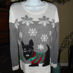 NWOT Vintage Scottie dog holiday Christmas Sweater, Small